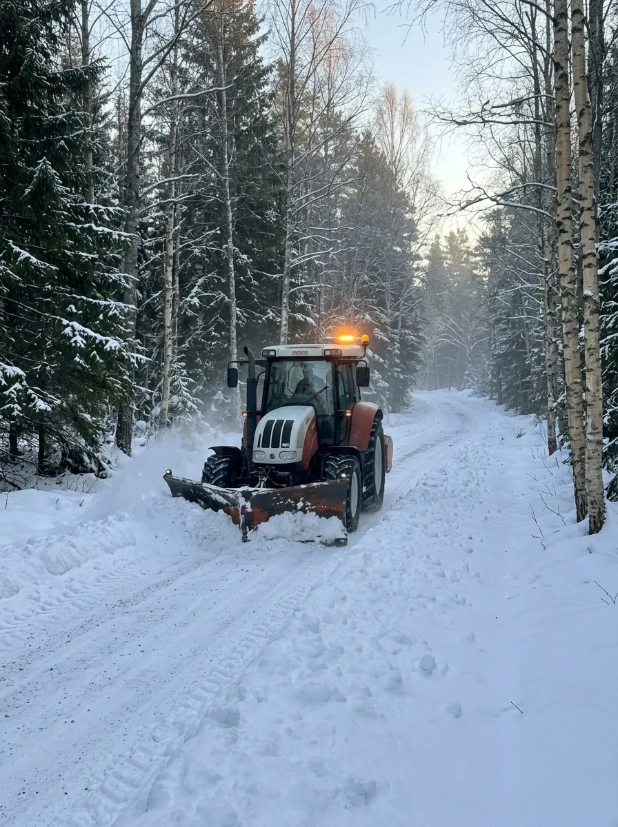 Snöröjning – AI-genererad illustration, inte ett foto från Erikssonwood